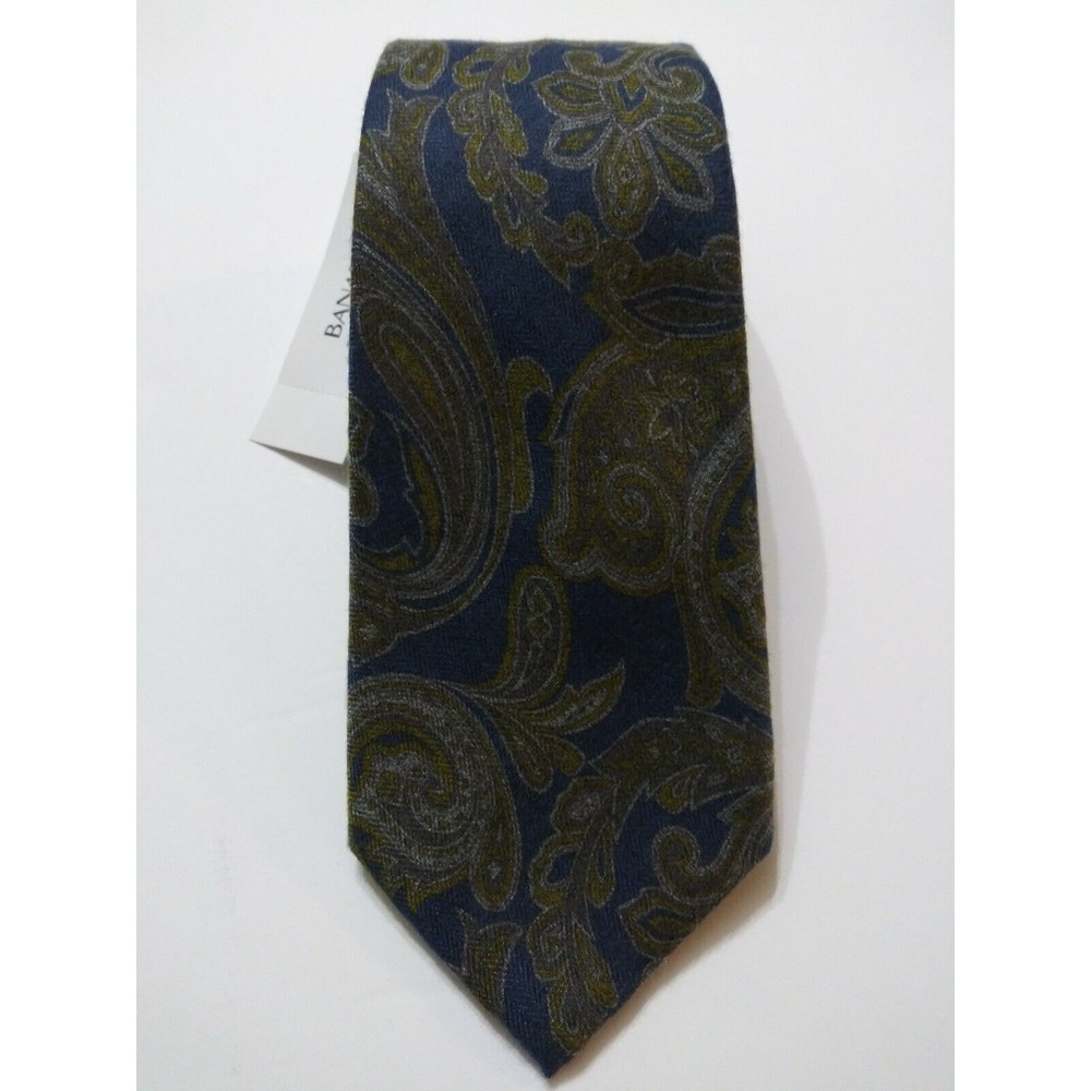 BANANA REPUBLIC MENS NEW BLUE/OLIVE 100%POLYESTER CLASSIC NECK TIE WIDTH: 3"